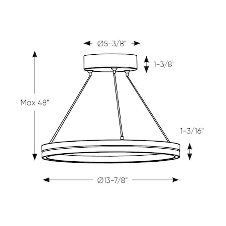 Dals Lighting Eclipse 14-Inch Pendant Double Ring PDR14-CC-BG